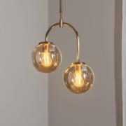 Portemo-riippuvalaisin, messinki, Ø 37 cm, 2-valo, lasi