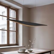 Lucande LED-riippuvalaisin Clavit, musta, 140 cm, himmennettävä