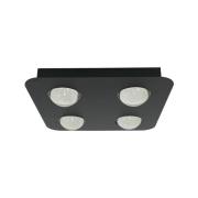 Lindby kattovalaisin Jyla, musta, 3000 K, 4-valo, linssi