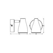 OSRAM kattospottivalaisin PEAR, harmaa, 1-lamppuinen, GU10-LED 2700 K