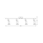 OSRAM kattokohdevalo, hopea, metalli 4-lamppuinen GU10-LED 2700 K