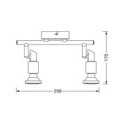 OSRAM kattospottivalaisin, hopea, metalli, 2-lamppuinen GU10-LED 2700 ...