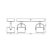 OSRAM LED-kattovalaisin Jupiter, 2-lamppuinen, hopea, metalli