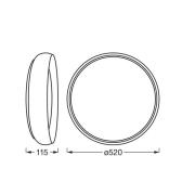 OSRAM LED-kattovalaisin ORBIS LIVIA, Ø 52 cm, harmaa, metalli, himmenn...