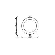 OSRAM LED-kattouppovalaisin SLIM, Ø 23 cm, 6 500 K, valkoinen