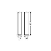 OSRAM seinälamppu BATHROOM, kromi, pituus 46 cm, metalli/lasi, IP44