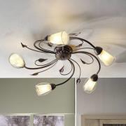 Kattovalaisin Liliana, 5-lamppuinen, musta, punakulta, metalli