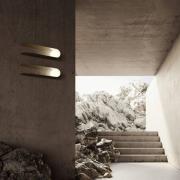 Fabbian Comet seinävalaisin, kullanvärinen, metalli, lasi, G9