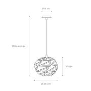Riippuvalo Malunga metallia, valkoinen-kulta