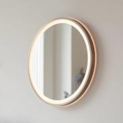 LED-seinäpeili VIDRO, pronssi, Ø 46 cm, powerbank, kytkin