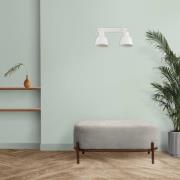 Seinävalaisin Emoti, beige, 2-lamppuinen, teräs, pituus 27 cm