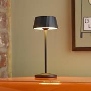 LED-akku-pöytälamppu Facetta, 3 kpl, musta, 22 cm, IP44