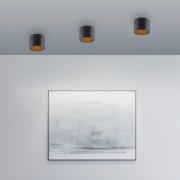 PURE kylpyhuoneen LED-kattolamppu Point, musta, Ø 18 cm, IP44