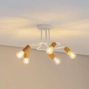 Envostar Joiy kattovalaisin 5-valoinen jaettu valkoinen/puu