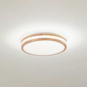 Lindby LED-kattovalaisin Emiva, Ø 39,5 cm, CCT, puu