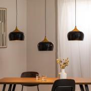 Berceste riippuvalaisin, musta, 3-lamppuinen, pituus 140 cm