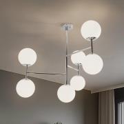 Kattovalaisin Korek, kromi/valkoinen, lasi, 75 cm, 7-lamppuinen, E14