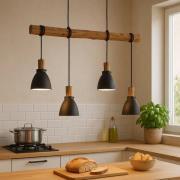 Lindby riipusvalaisin Trebale, E14, Ø 15 cm, 4-valo, puuta