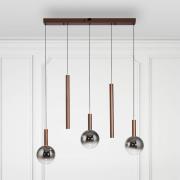 Paul Neuhaus LED-riippuvalaisin Bowl, pituus 100 cm, ruskea/harmaa