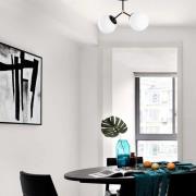 Kattovalaisin Damar, musta, lasi, 2-lamppuinen, pituus 44 cm