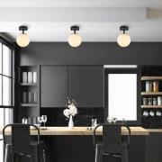 Kattovalaisin Atmaca, 1-lamppuinen, musta, lasi, Ø 15 cm