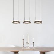 Della LED-riippuvalaisin, pituus 82 cm, tummanharmaa, metalli, 3-lampp...