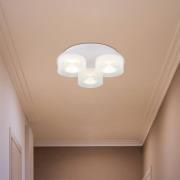 Belinda LED-kattovalaisin, Ø 38 cm, valkoinen, 3-lamppuinen, lasi