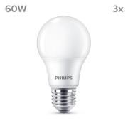 Philips-LED-lamppu E27 8W 806lm 2700K matta 3 kpl