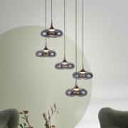 SCHÖNER WOHNEN LED-riippuvalo Posh 5-lamppuinen, savulasi, 3 000 K