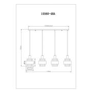 Riippuvalo Milley, pituus 110 cm, pronssinvärinen, 4-lamppuinen.