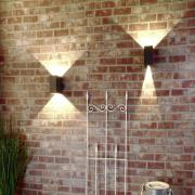 LED-ulkoseinälamppu Arcturus, leveys 8 cm, grafiitti 2-lamppuinen IP54