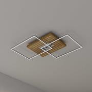 LED-kattovalaisin Inka L, pituus 75 cm, vaalea puu, himmennettävä