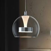 LED-riippuvalaisin Flynt, Ø 20 cm, kromivärinen, metalli/lasi, CCT