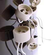 GU10-pidin, keraaminen, valkoinen, kaapeli 15 cm, max. 35 W