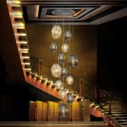 Ovila-riippuvalaisin, 13-polttimoinen, savuharmaa/konjakki, lasi, E27