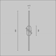 LED-seinävalaisin RENAISSANCE, messinki/messinki, korkeus 63 cm, 2-osa...