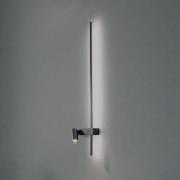 Seinävalaisin EASY RIGHT, musta Leveys 80 cm Metalli GU10 + LED