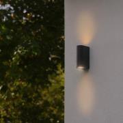 Ulkopuolinen seinävalaisin Dion Double, musta, GU10, alumiini, IP44