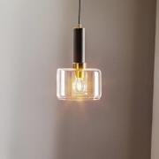 Riippuvalaisin Viva, kirkas/musta/messinki, 1-lamppuinen