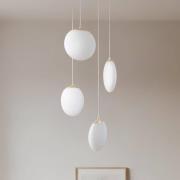 Lucande Lunelle-riippuvalaisin, messinki, lasi, 4-lamppuinen, Ø 40 cm