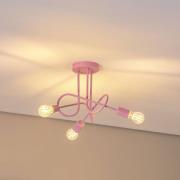 Oxford kattovalaisin, vaaleanpunainen, Ø 44 cm, metalli, 3-lamppuinen