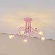 Oxford kattovalaisin, vaaleanpunainen, Ø 47 cm, metalli, 5-lamppuinen