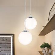 Paulmann riippuvalo Globe, valkoinen satiini/kromi Ø 20 cm IP44