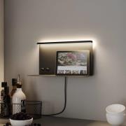 Paulmann LED-seinälamppu Jarina musta 35 cm hylly USB-portti