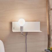 Paulmann Devara-seinälamppu, valkoinen, 40 cm E27 USB-portti
