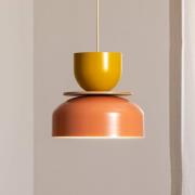 Uto-riippuvalaisin, koralli/keltainen, Ø 30 cm, metalli