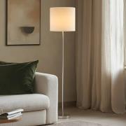 Lindby Parsa-lattiavalaisin, valkoinen, tekstiili, korkeus 167 cm, E27