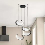 LED-riippuvalaisin Adele, Ø 75 cm, musta, metalli, 4-lamppuinen.