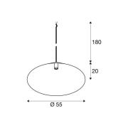 SLV riippuvalo Magico, Ø 55 cm, musta matta, metalli