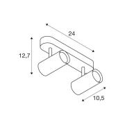 SLV kattokohdevalo Noblo, valkoinen, himmennettävä, lämpötila 24 cm